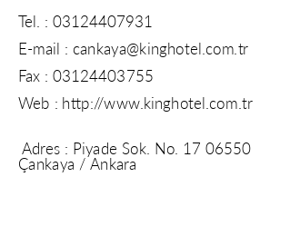King Hotel iletiim bilgileri